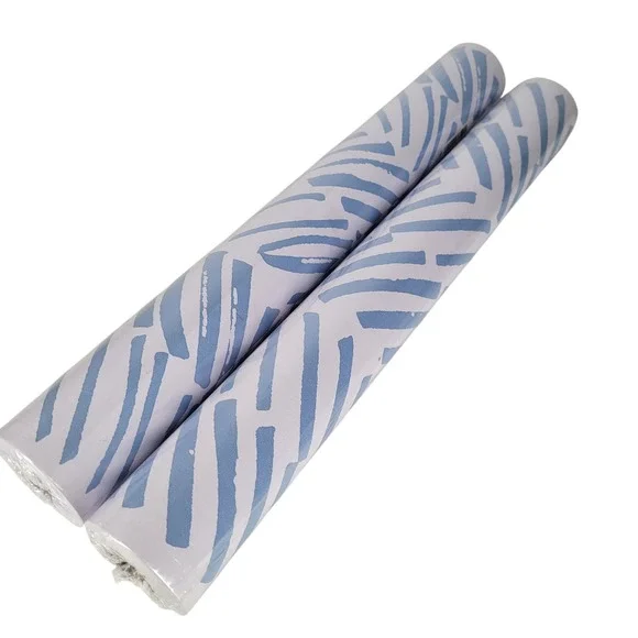 2ROLLS 17.7 x394 Blue White Striped Removable Line Peel Stick Wallpaper Modern